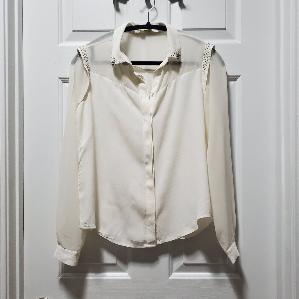 Silence + Noise Studded Collar Button Down Shirt | Small